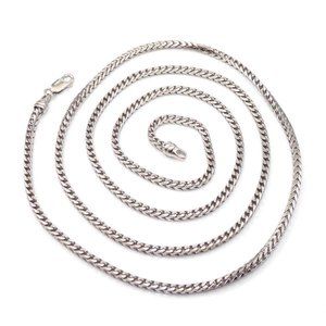 10K White Gold Men's Box Snake Chain Necklace 34"